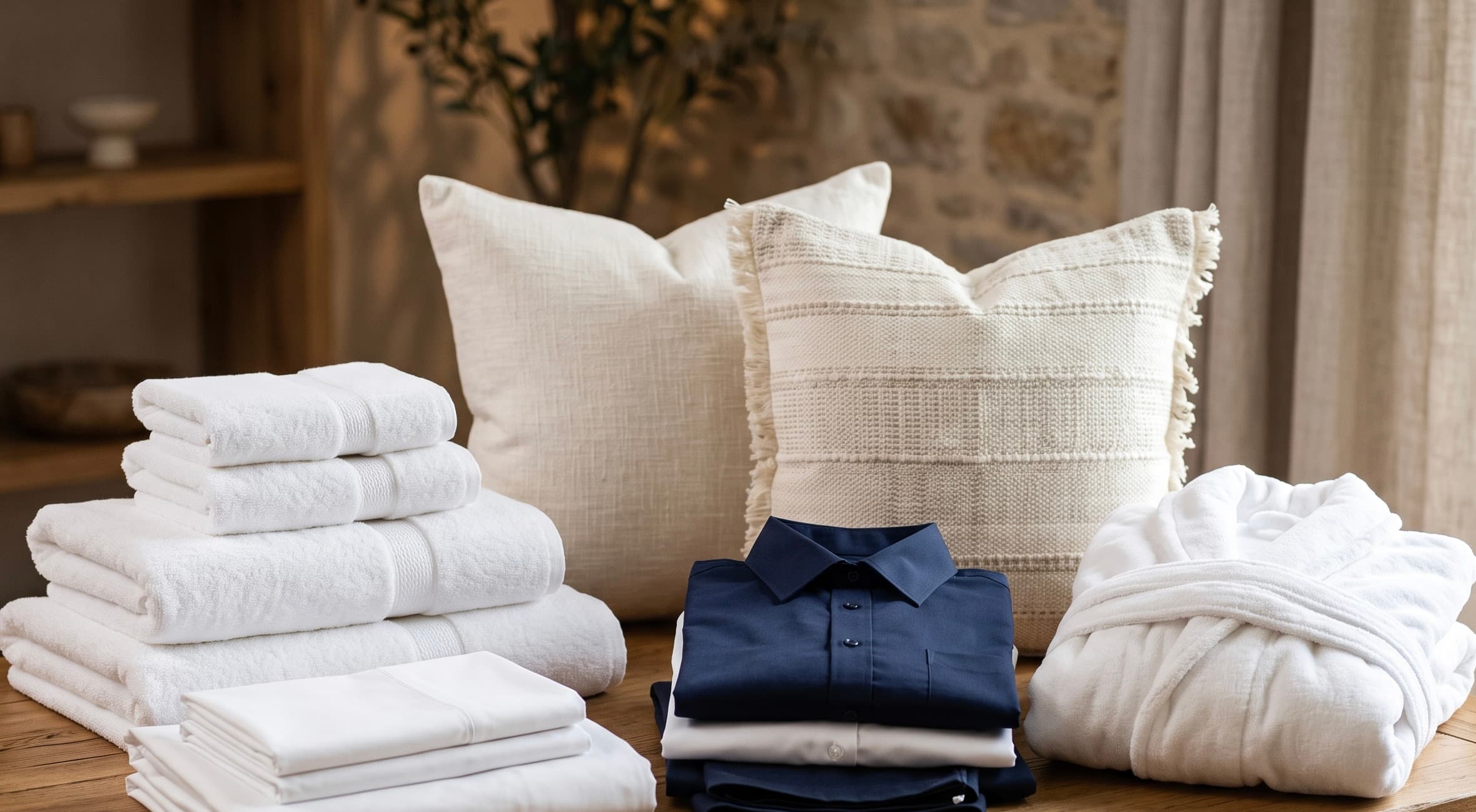 Bed linen, towels, uniforms and hotel textiles for home textile and hospitality sourcing