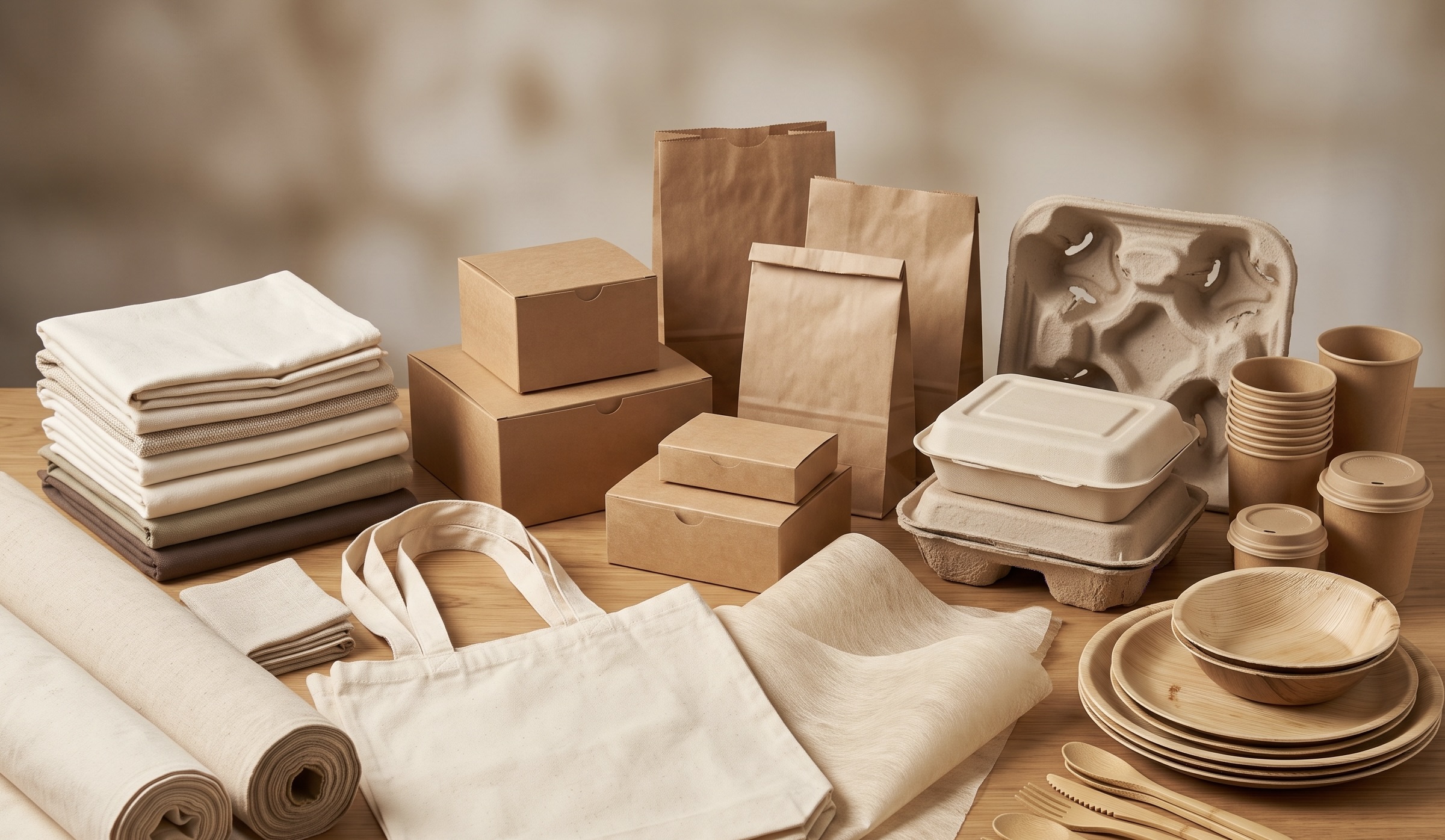 Biodegradable packaging, organic textiles and green alternative products
