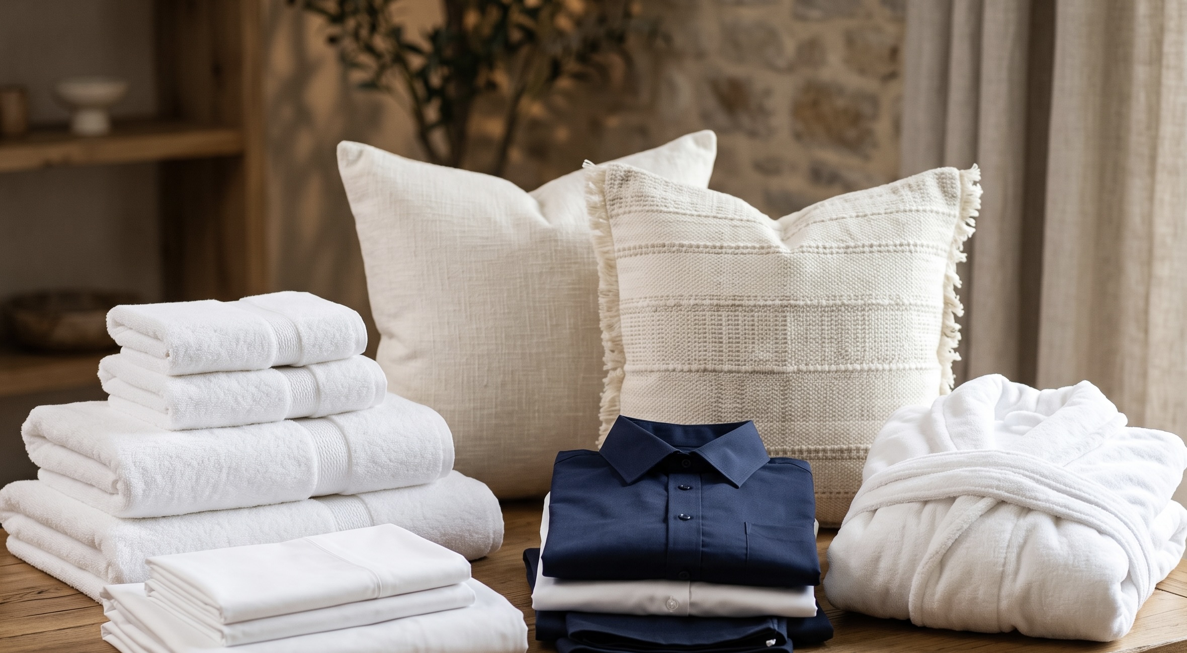 Bed linen, towels, uniforms and hotel textiles for home textile and hospitality sourcing